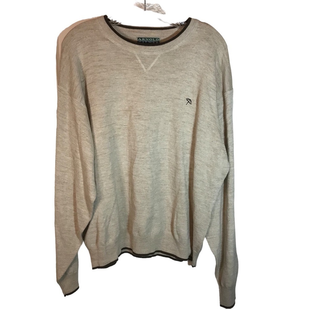 Arnold Palmer sportswear men’s crewneck sweater size XL wool cotton blend tan